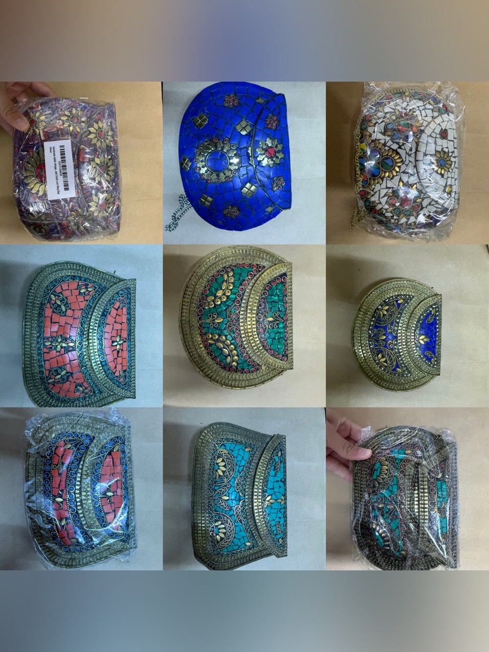 NWOT Handcrafted Mosaic Clutch Purse - Multicolor